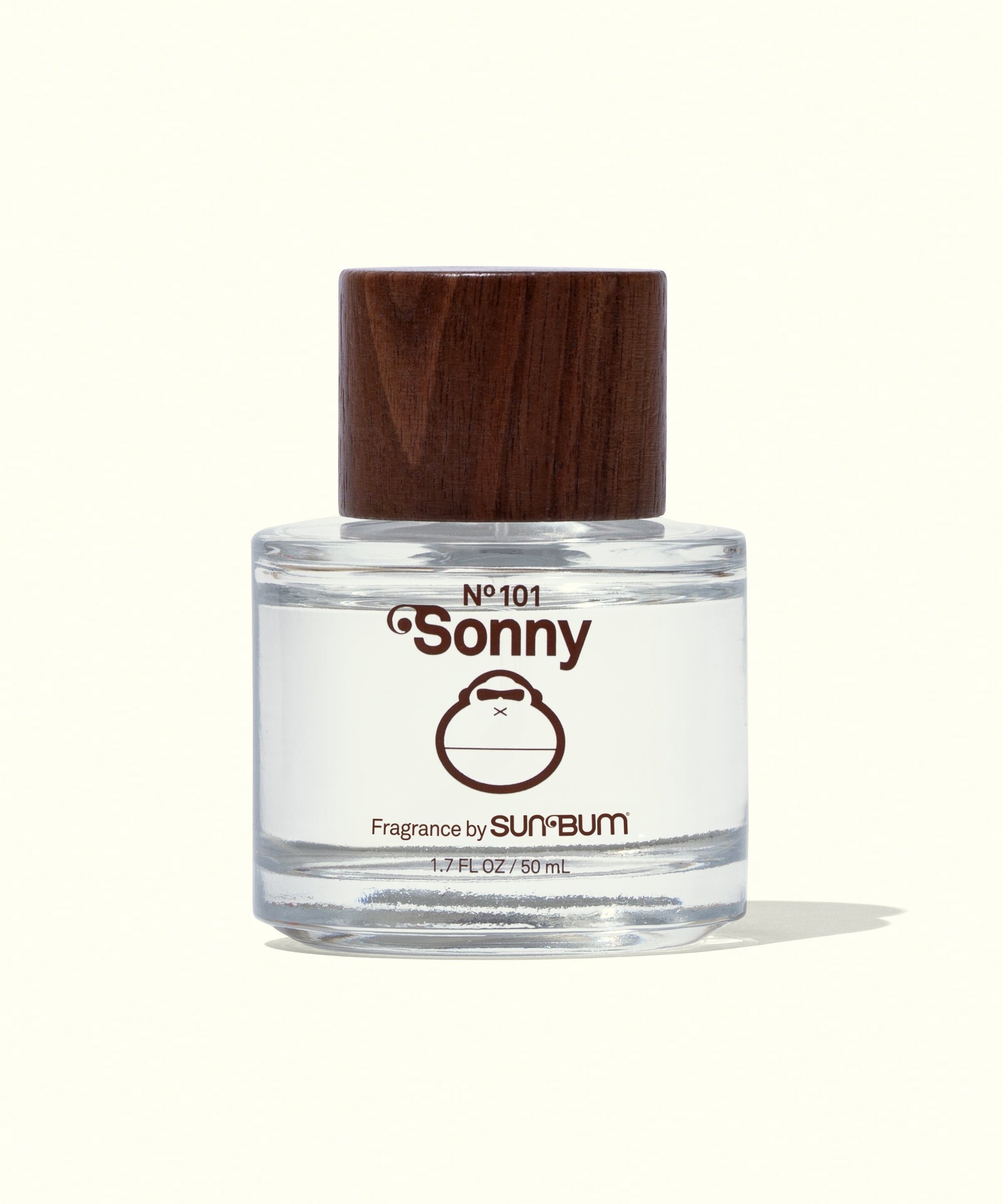 Sonny No. 101 fragrance bottle with wooden cap, fresh scent to smell like summer by Sun Bum