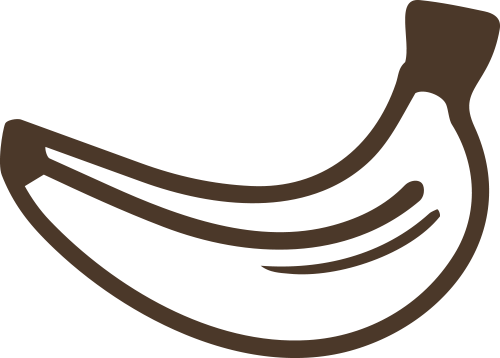 Brown icon of a banana on a white background