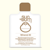 Sun Bum Mineral 30 sunscreen sample bottle on a light beige background